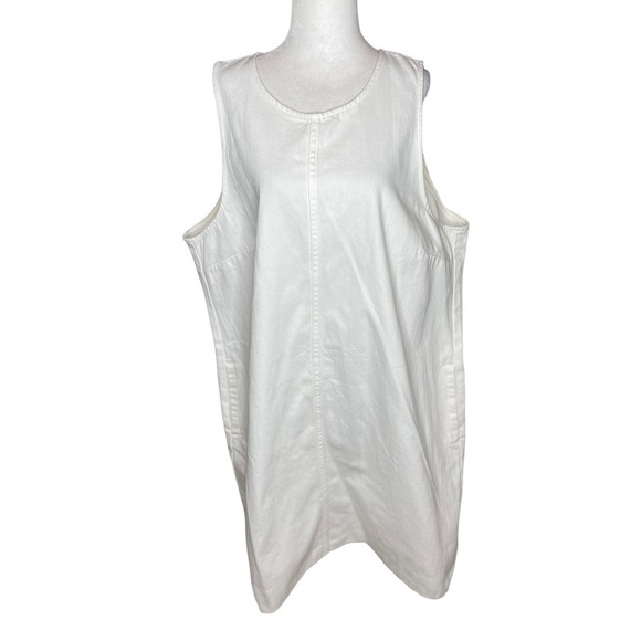 J. Crew Denim White Shift Dress Sleevless Basic summer pockets NWT size 22 - Picture 3 of 16